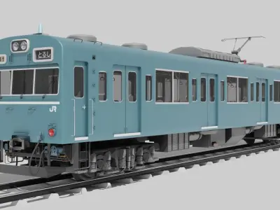 Japan Train subway Jr series Low-poly 3D model