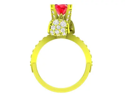 Luxury Floral Gemstone Ring 3D Model 4444 3D print model