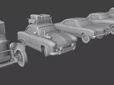 Stylized Cars Low-poly 3D model