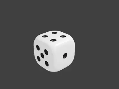 simple dice without texture and in black and white Free low-poly 3D model