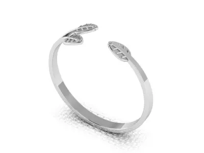 Silver leaf ring 3D print model