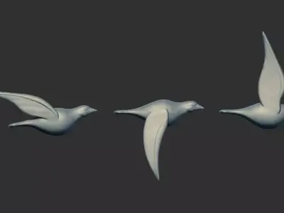 Pigeon bird figurine statue virgin art Multi Poses 3D print model