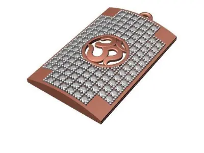 088 - Gents Om Pendant with Micro setting 3D print model