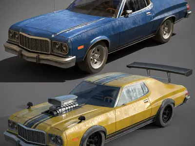 Muscle Vehicle Car Pack for Unity Low-poly 3D model