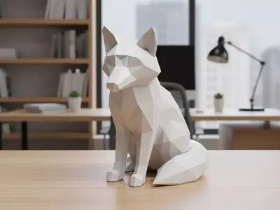 Fox Low-Poly 3D Printable 3D print model