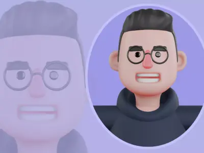 Stylized 3D Male Programmer Character - Cartoon Tech Nerd 3D model