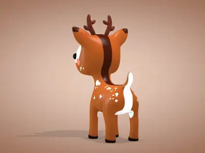 Cartoon Deer Low-poly 3D model buy