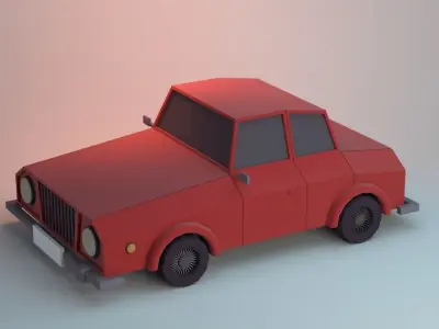 Toon Car Lowpoly Low-poly 3D model