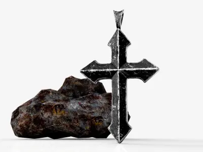 Low-poly Game Ready 3D Model of Biker Arrow Cross Low-poly 3D model