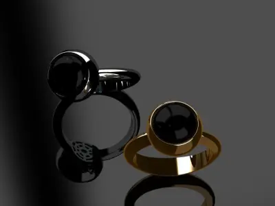 Rings gold and silver ring 3D print model