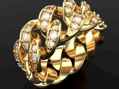 CUBAN RING SIZE 7 USA 3D print model