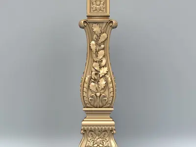 Newel post 004 3D model