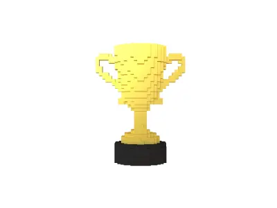 Voxel Trophy v1 007 Low-poly 3D model