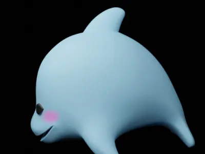 Dolphin Low-poly 3D model 8