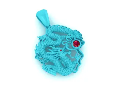 Vintage dragon pendant 3D print model