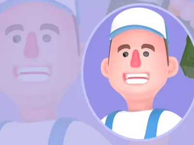 Stylized 3D Mechanic Character - Energetic Drill Holding 3D model