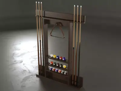 Cue Pool Rack 3D model