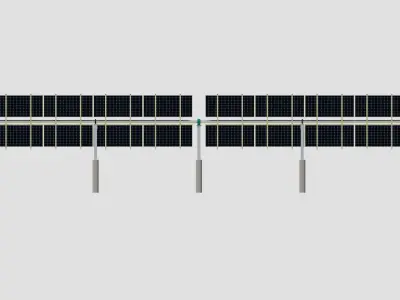 Solar Tracker Table 2x5x2-55-0-55 Degree 3D model
