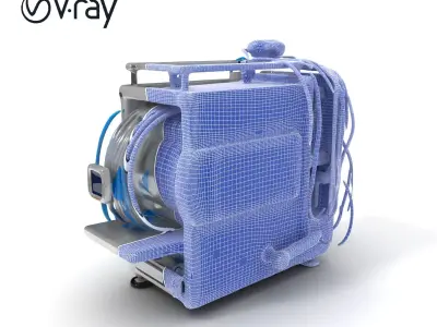 Industrial Machine with Cables Model Pack Low-poly 3D model