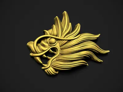 Dragon Head Relief Free 3D print model