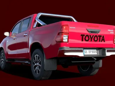 Toyota Hilux Double Cab 2016 lowpoly Low-poly 3D model
