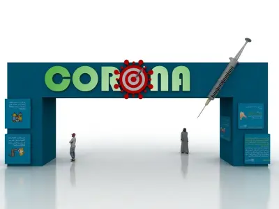 Huge ads Gate for Coronavirus-Tunal Low-poly 3D model