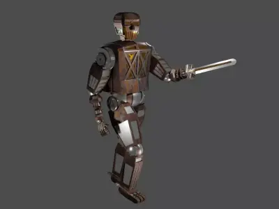 K-72X robot holding sword Free 3D model