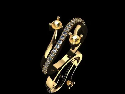 Beautiful Yellow Sapphire Ring Free 3D model