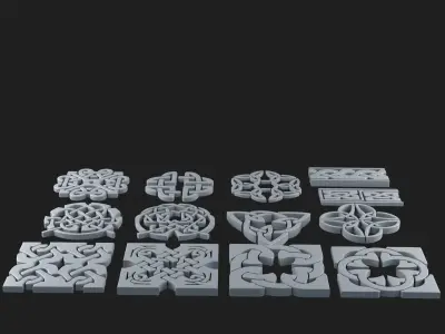 Celtic ornament pack 2 model 3D model