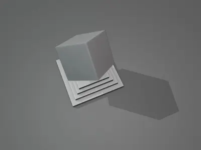 Simple and Modern Abstract Art Statue Low-poly 3D model