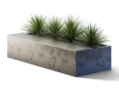 Planter Bench Low-poly 3D model