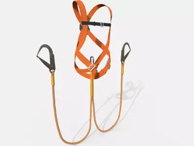 Worker Harness with rope Low-poly 3D model