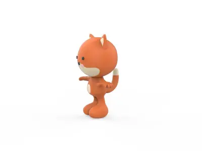 Character006 Fox Animal Low-poly 3D model