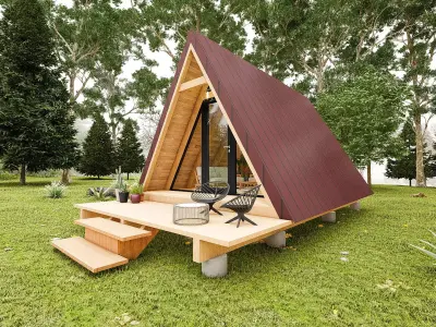  Modern A-Frame cabin 3D model 3D model