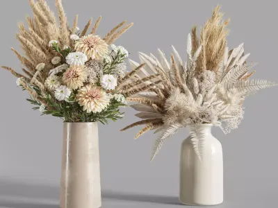 Flower Set 024 Pampas 3D model