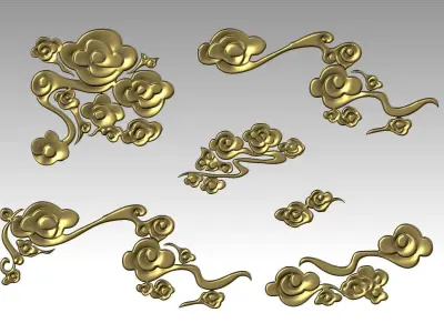 Cloud sculpture  relief flower 3D printing decoration ZB brush 3D print model