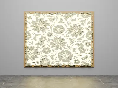 textured wall flower design Low-poly 3D model