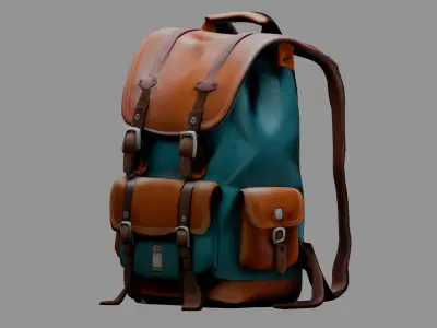 Stylized Backpack BP17 Low-poly 3D model