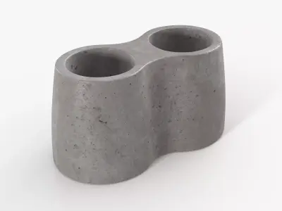 Concrete Vases Double Low-poly 3D model