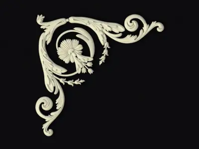 Central decor ornament for furniture 3D model 362