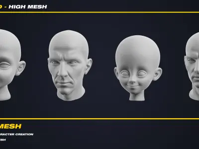 20 Head - High Mesh - Vol 02 3D model