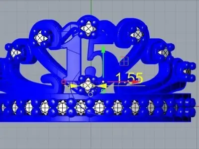 Anillo de 15 para dama-mujer -v- 3D print model