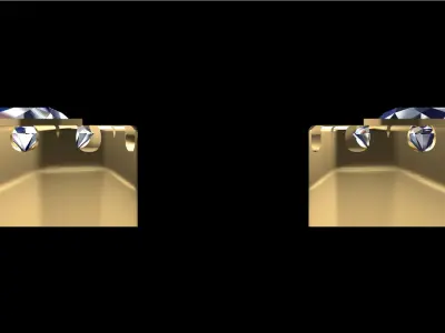 Messika Pusset Earrings With Gems 3D print model