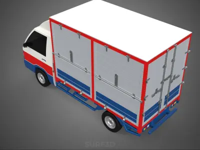 POST MAIL POSTAL SERVICE DELIVERY BOX CUBE TRUCK VAN CAR VEHICLE 3D model