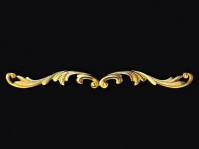 Central decor ornament for furniture 3D model 38