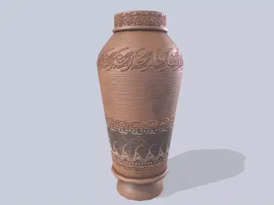 Clay pot Low-poly 3D model