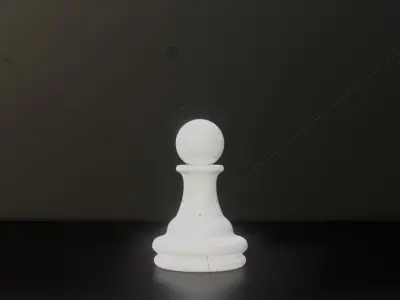 Pawn White - made in Blender Low-poly 3D model