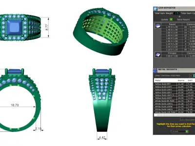 Princess Pointer With Round Bold Look Ring 3D print model