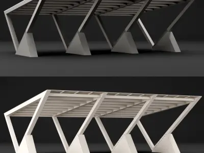 Metall carport 3 3D model