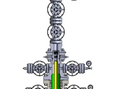 WELLHEAD ASSEMBLY REAL DIMENSION 3D print model